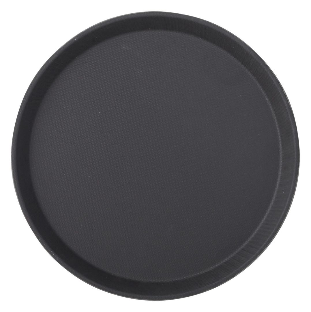 Black Non Slip Tray Round 14